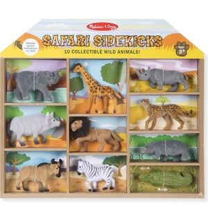 Melissa & Doug Safari Sidekicks Collectible Wild Animal Set of 10